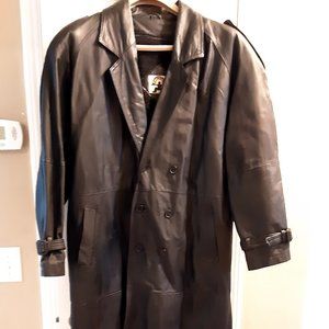 Large Men's Phase 2 Full Length Leather Coat